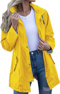 Kikibell Rain Jacket Women Striped Lined Hooded (Style DJNQ)