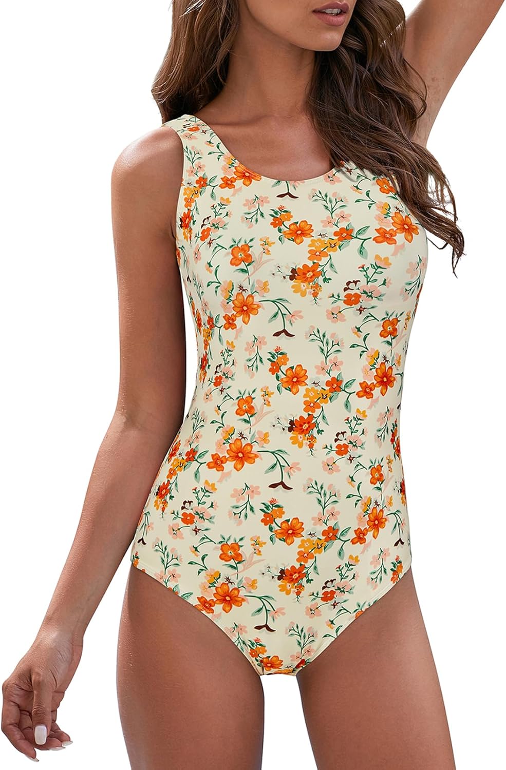 Modest Criss Cross Back One Piece Swimsuit for Women & Teens