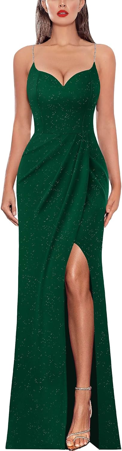 VFSHOW Womens Sexy Formal Ruched Bodycon Maxi Dress for Events