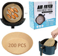 Air Fryer Disposable Paper Liner 200PCS - Non-stick 6.3in Parchment