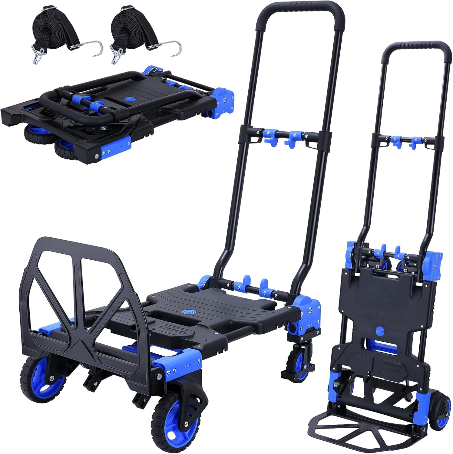 2-in-1 Hand Truck Dolly Foldable with 330LB Capacity and Wheels