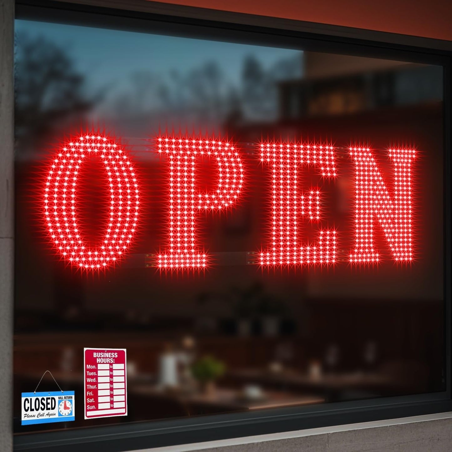 30x10 Large LED Open Sign for Business - Super Bright Design