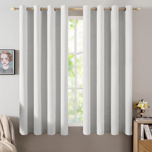 MIULEE Linen Textured Blackout Curtains for Bedroom & Living Room
