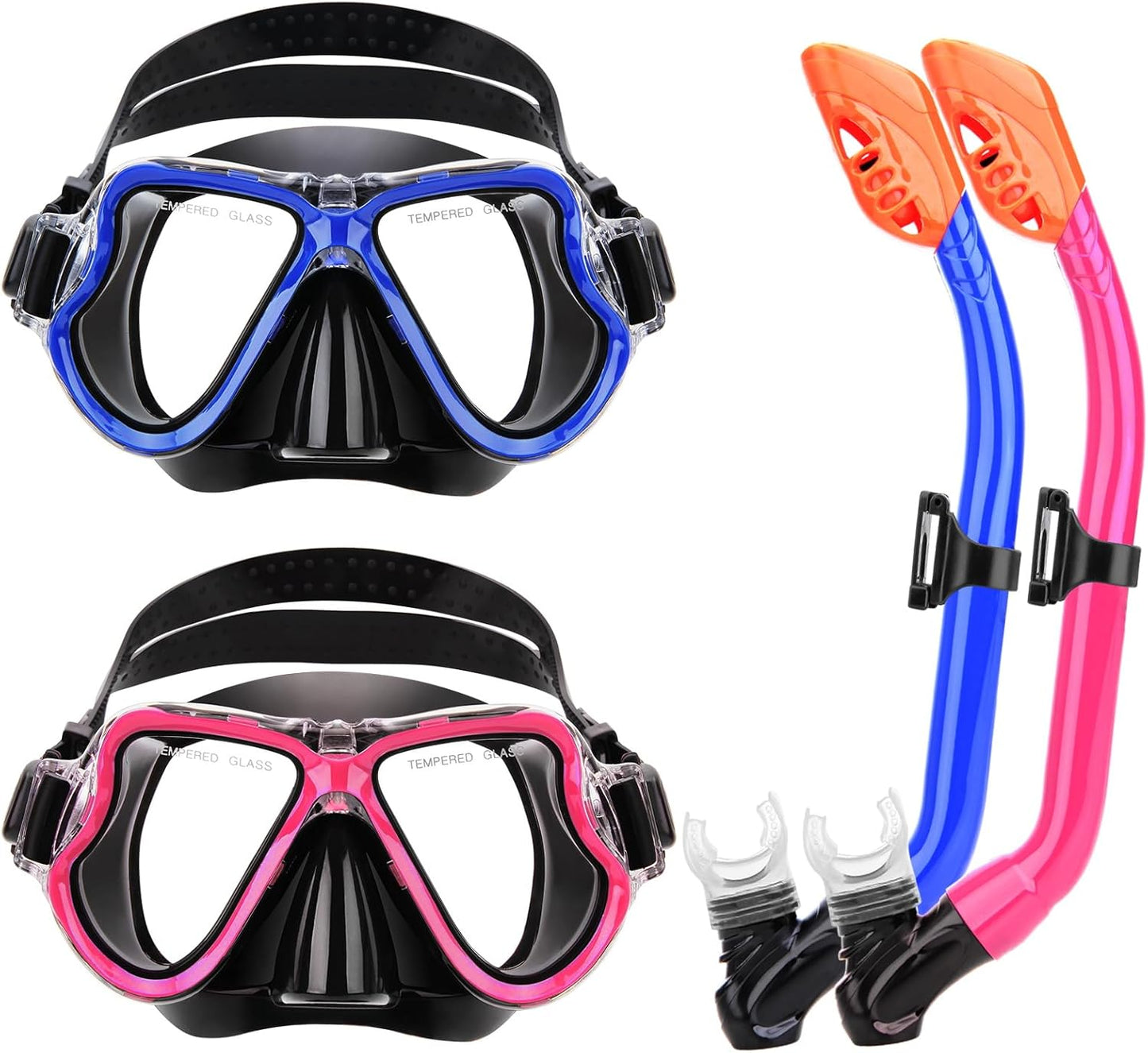 Kids Snorkel Set for Ages 3-14 with Dry Top Anti-Leak Mask