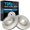 TRQ Rear Brake Rotors Set Vented Compatible with Audi Rear Models