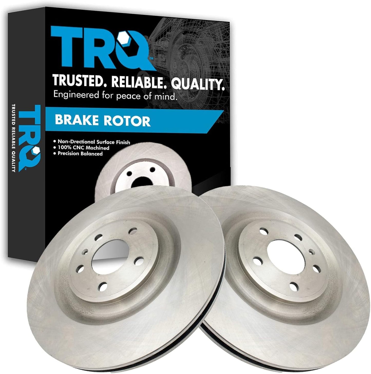 TRQ Rear Brake Rotors Set Vented for Audi A8 Q7 Q8 S6 S8 SQ7 SQ8