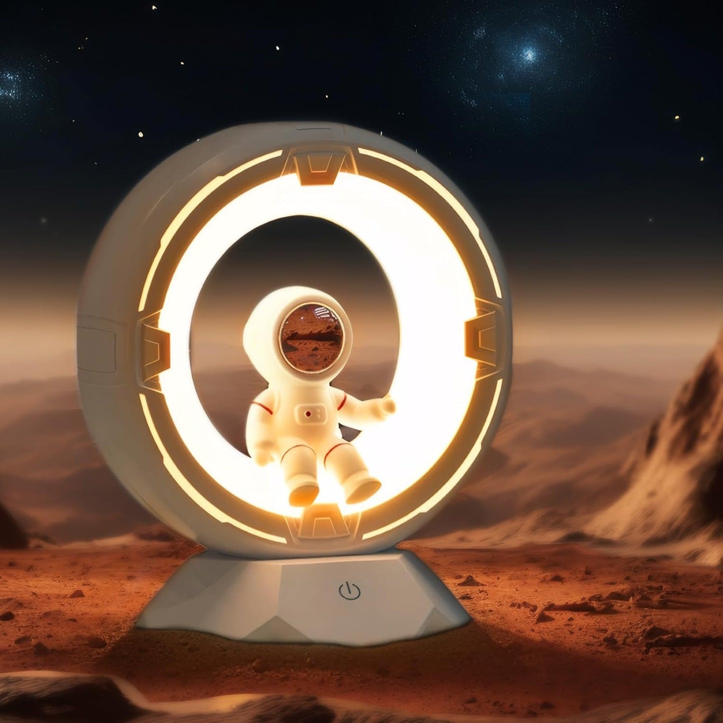 Rechargeable Kids Astronaut Night Light - 9-Level Dimmable Glow