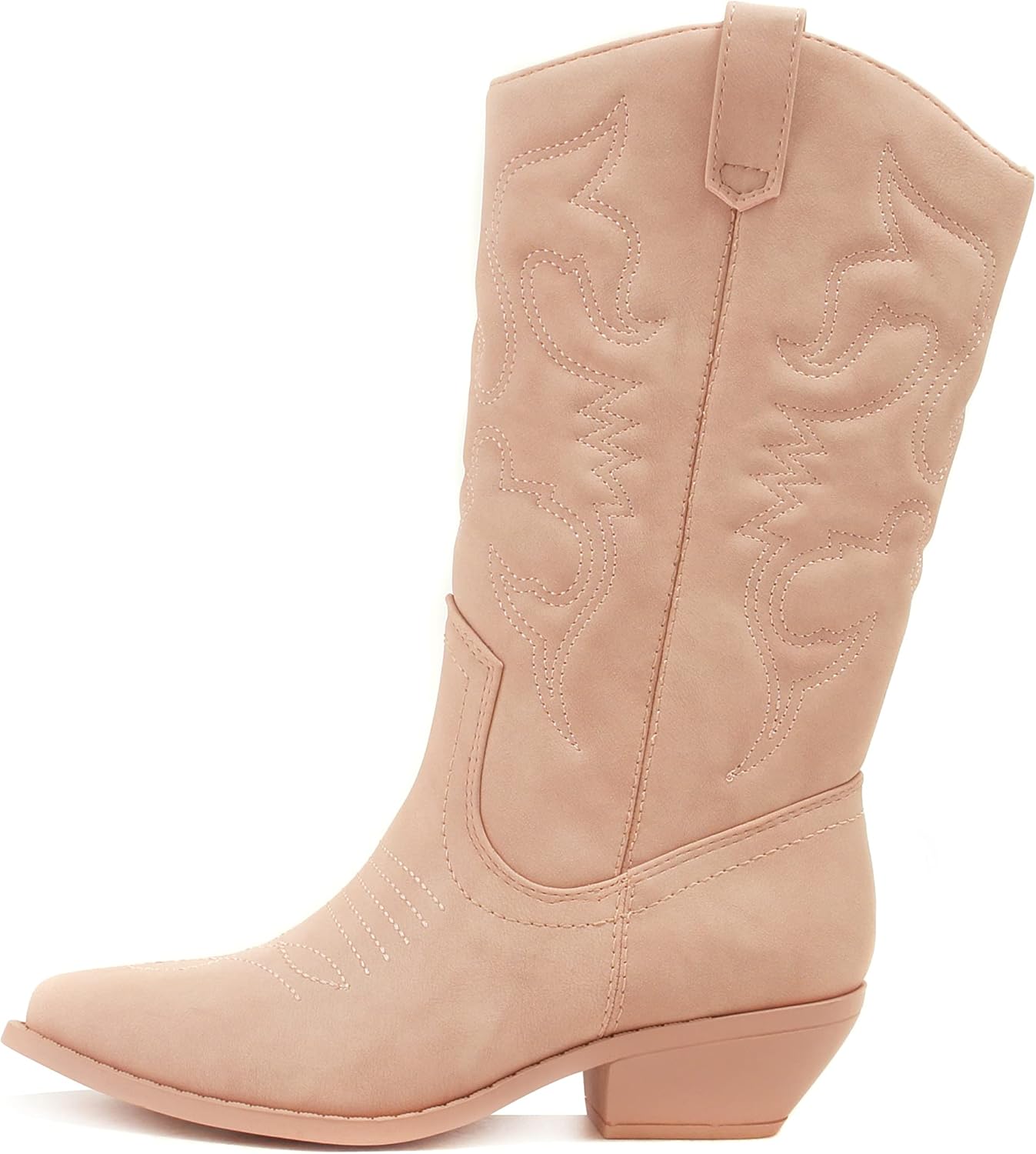 Soda Red Reno Western Cowboy Pointed Toe Knee High Boots