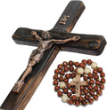 Rustic Crucifix Wall Cross 12 in - Handmade Charred Oak