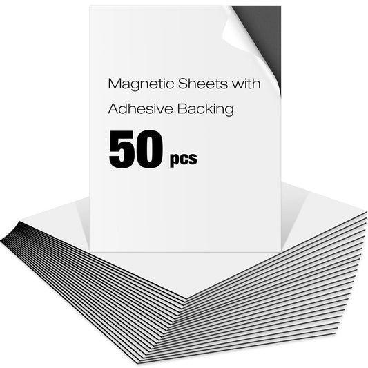 Xuhal 50 Pcs Magnetic Adhesive Sheets for Crafting and DIY