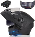 Bluetooth Motorcycle Helmet with Dual Visor and Flip-Up Modular Design