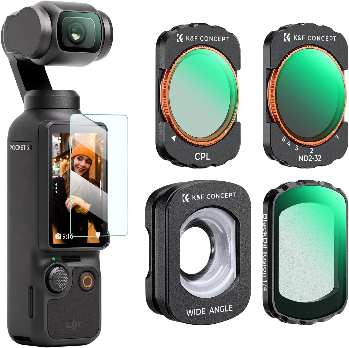 K&F Concept Magnetic Wide Angle Lens & Filter Set for Osmo Pocket