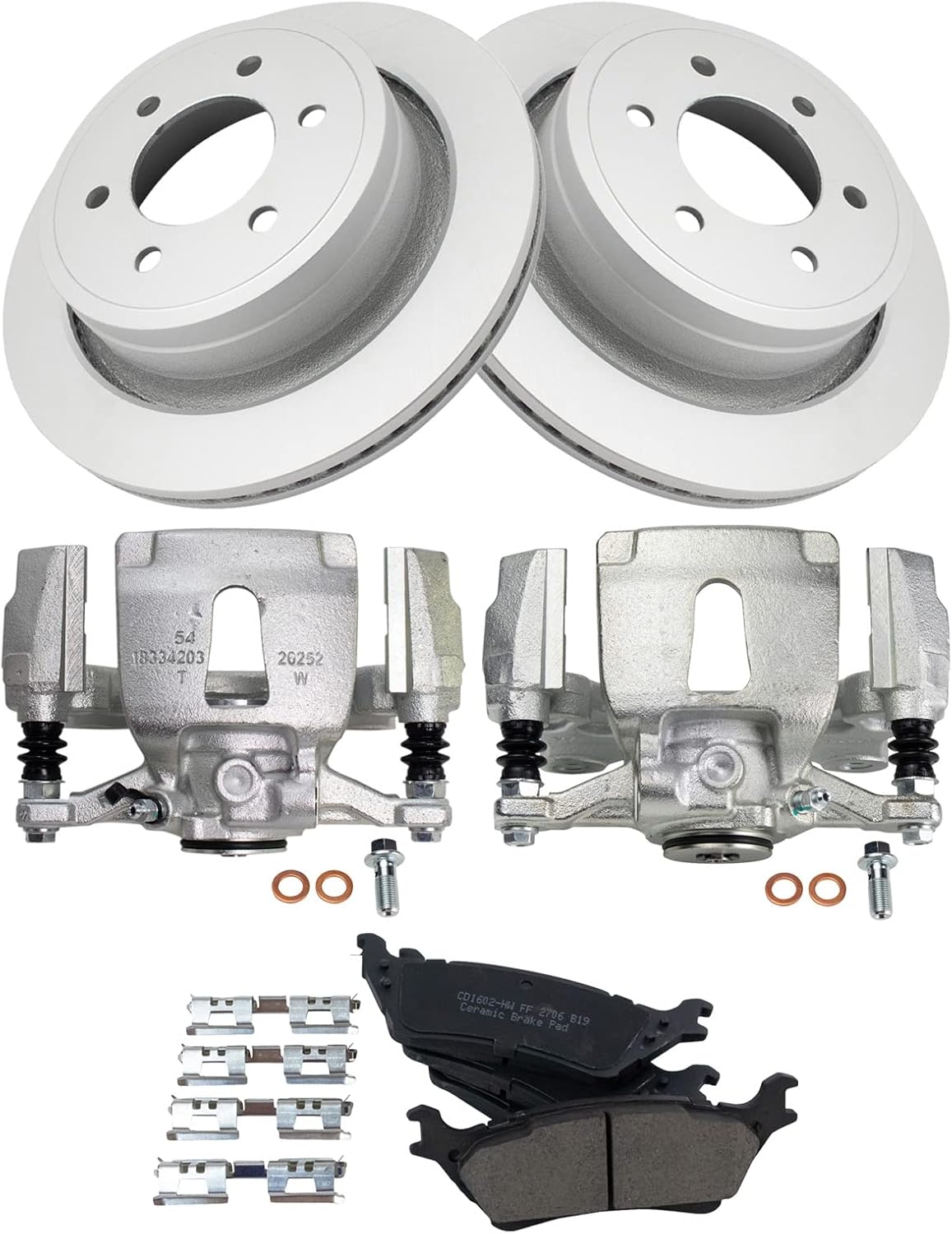 TRQ Rear Brake Pad & Rotor Kit for 2015-2018 Ford F-150