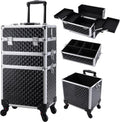 FRENESSA 3 in 1 Rolling Makeup Train Case - Large Portable Trolley