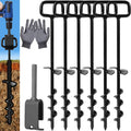 16In Tent Stakes with 6PCS Heavy Duty Adapter - Strong Ground Anchors