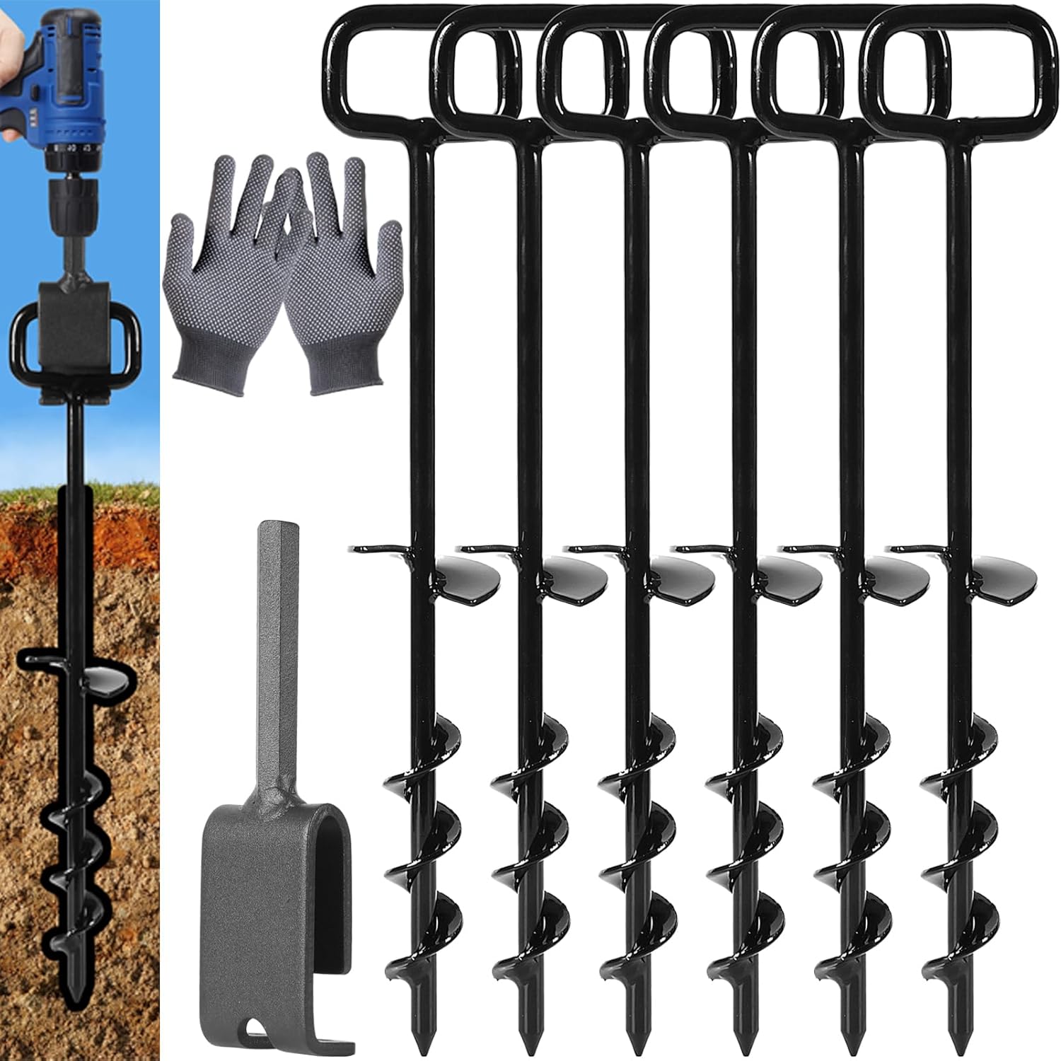 16In Tent Stakes Heavy Duty Ground Anchors for Outdoor Stability