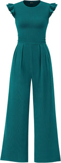Summer Jumpsuit for Women Ruffle Cap Sleeve Romper - Stylish Comfort