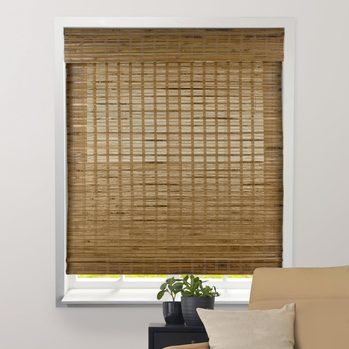 Sheer Bamboo Roman Shades - Light Filtering Cordless Blinds