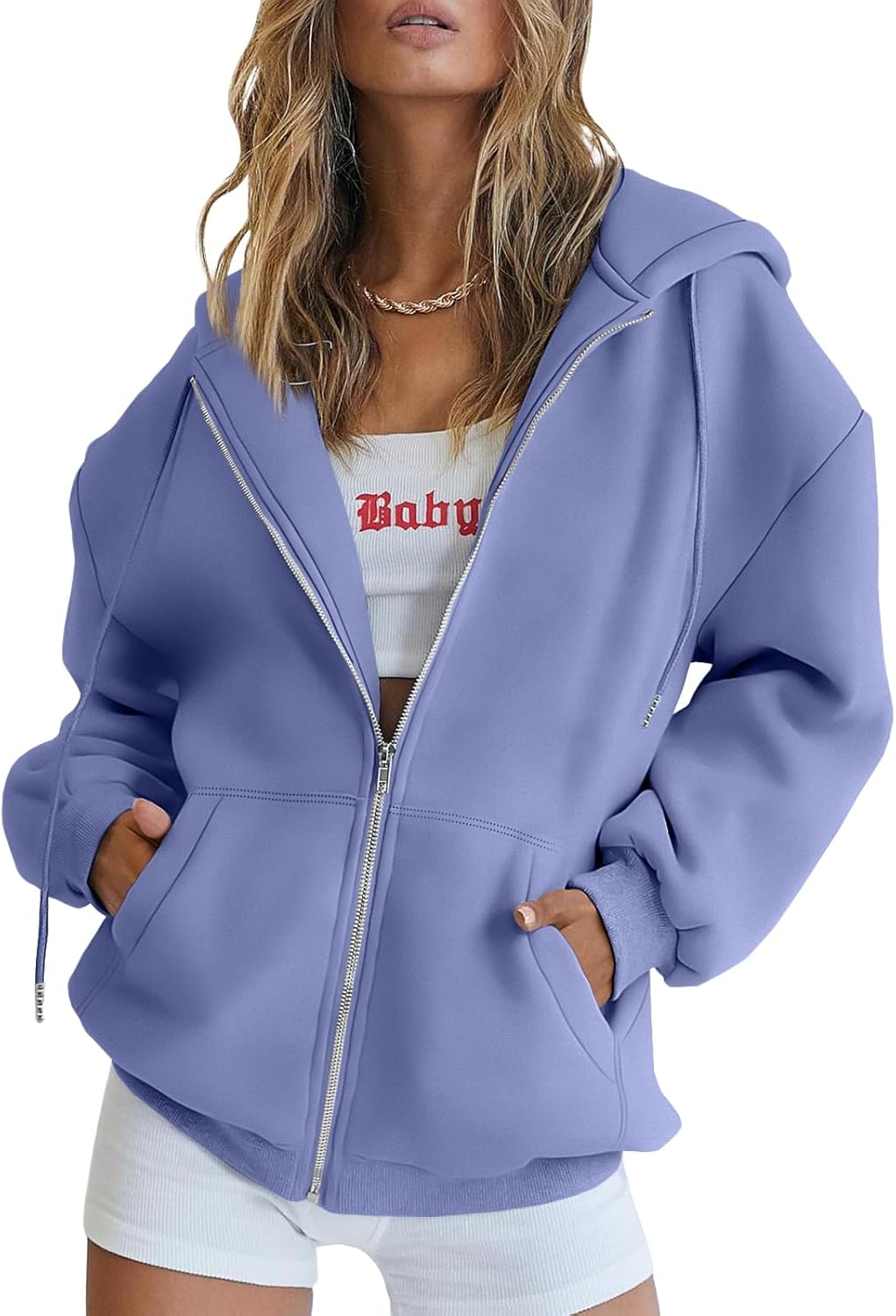 Trendy Queen Womens Zip Up Hoodies for Fall and Winter Fashion