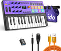 Wireless USB C MIDI Controller Keyboard 25 Keys - Portable MIDI