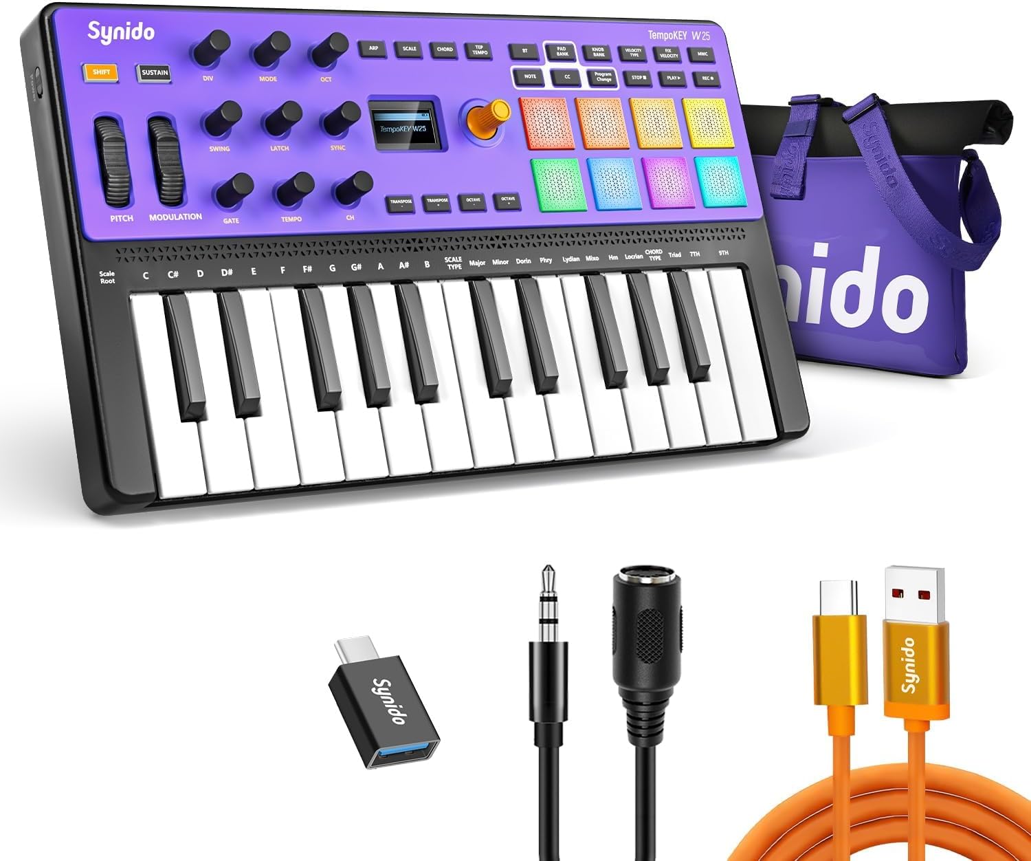 Wireless USB C MIDI Controller Keyboard for Music Production