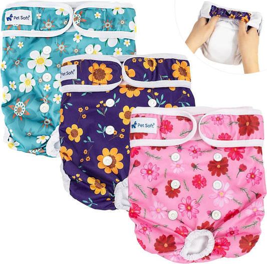 Washable Female Dog Diapers - Comfort & Style (3 Pack)