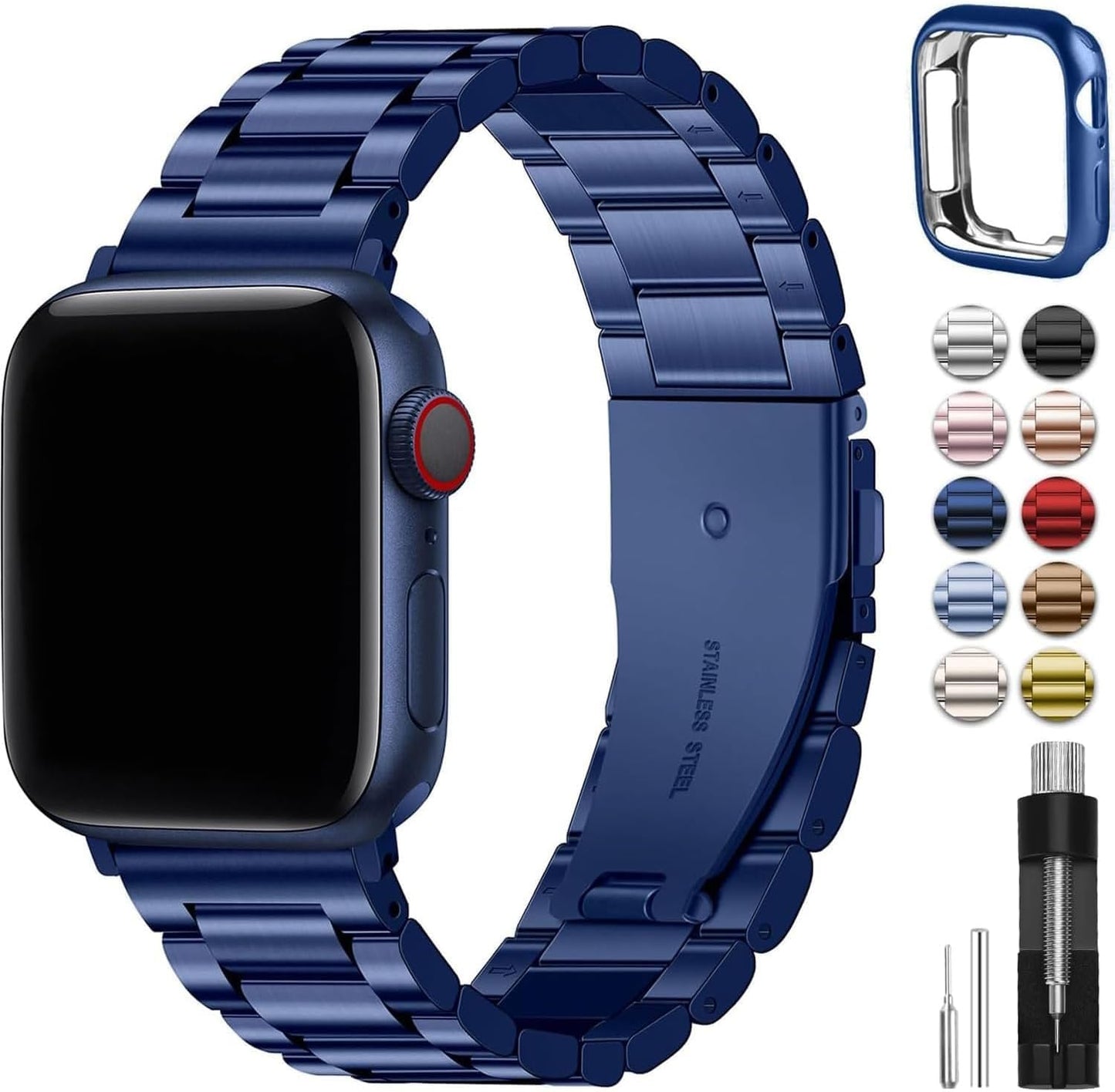 Fullmosa Metal Band for Apple Watch 41mm 40mm 38mm - Blue Elegance