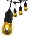 LED String Lights with Flame Bulb Effect 12ft - Durable Outdoor Glow