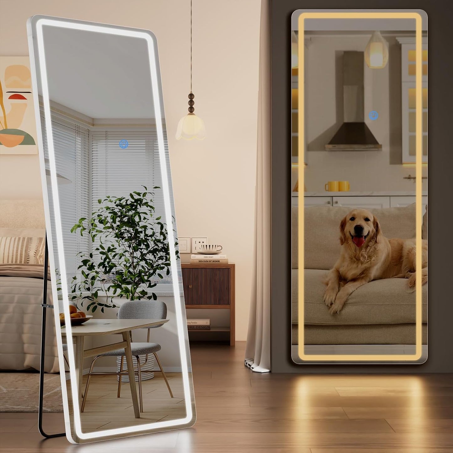 Koonmi Full Length Mirror with LED Lights for Any Space