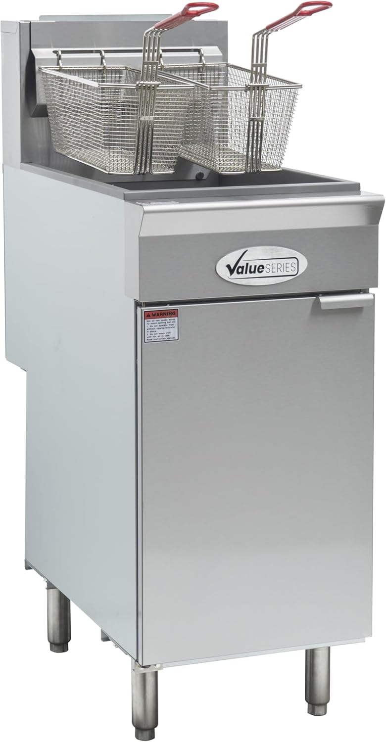 Commercial Deep Fryer with 3 Heating Tubes for Restaurants