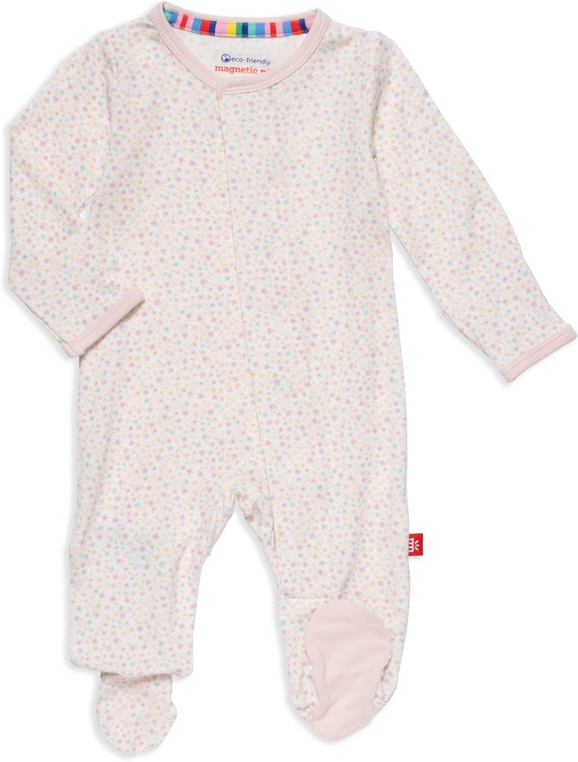 Magnetic Me Girls Modal Baby Footie Pajamas for Easy Dressing