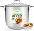NutriChef 15-Quart Stainless Steel Stock Pot for Stews & Soups
