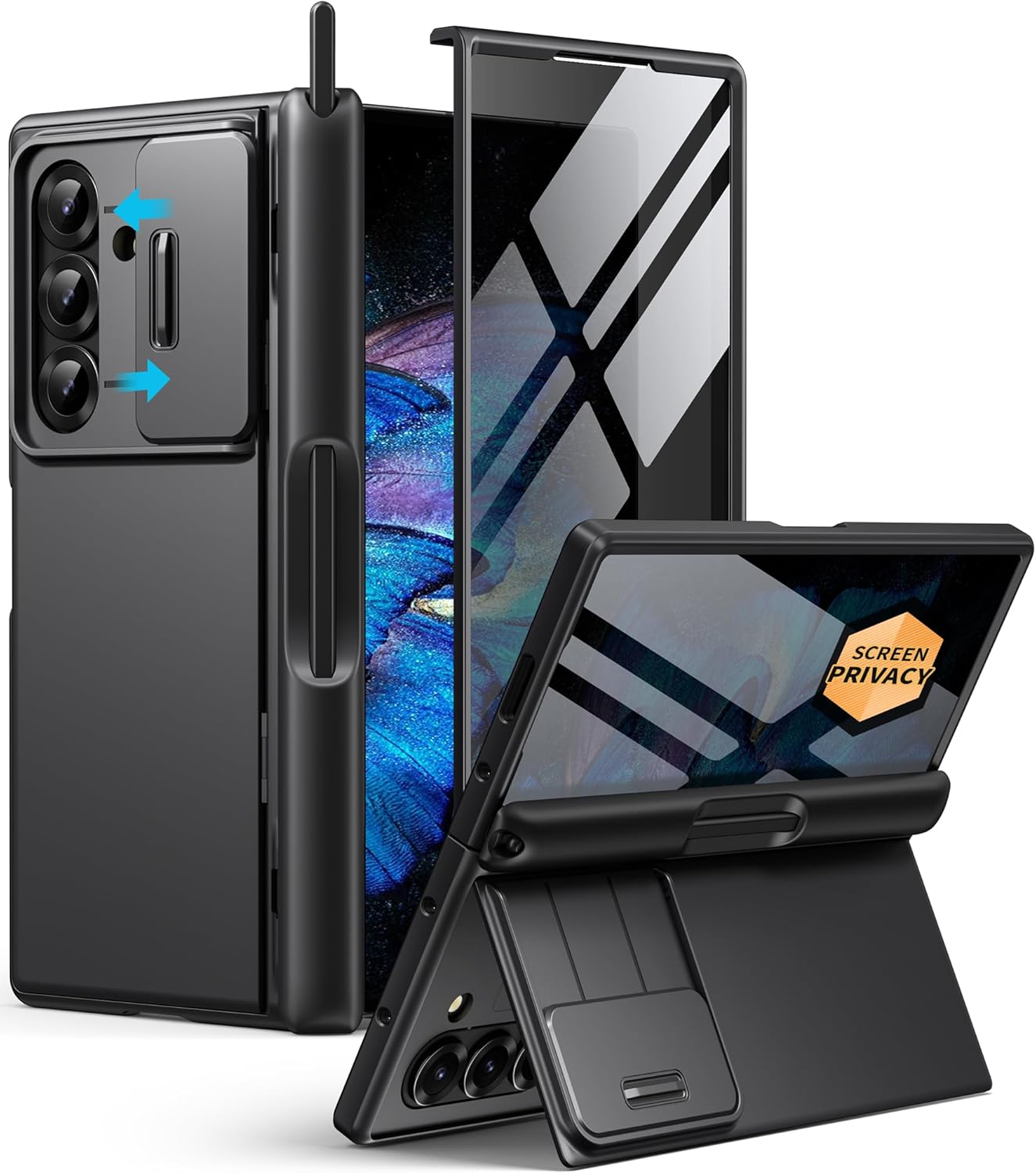 BERFY Z Fold 7 Case with Stylus, Kickstand & Camera Cover