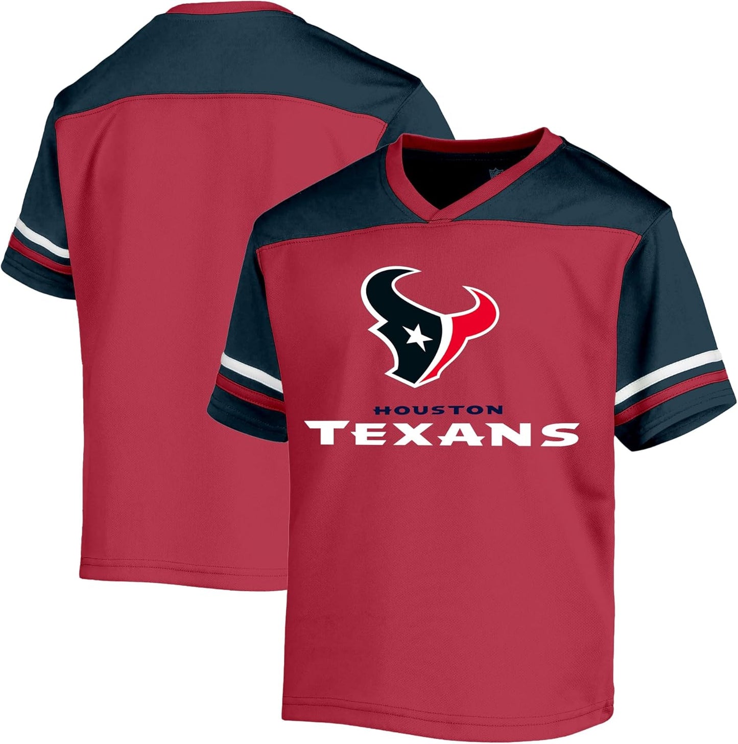 Houston Texans Kids V-Neck Performance Jersey T-Shirt for Youth
