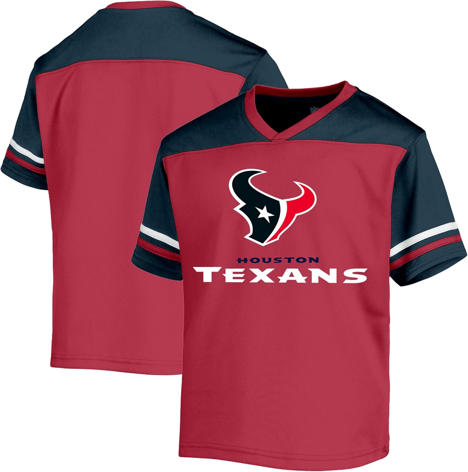 Houston Texans Kids V-Neck Performance Jersey T-Shirt for Youth