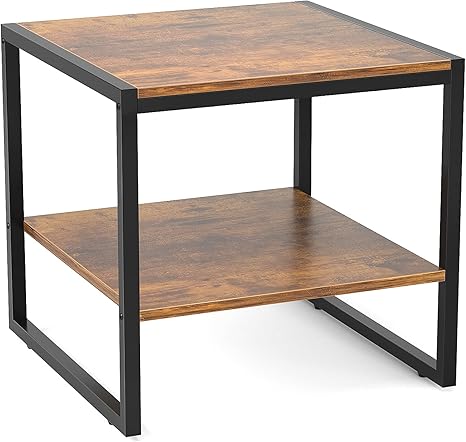 Homieasy End Table - Modern 20 Inch Square Side Table with Storage