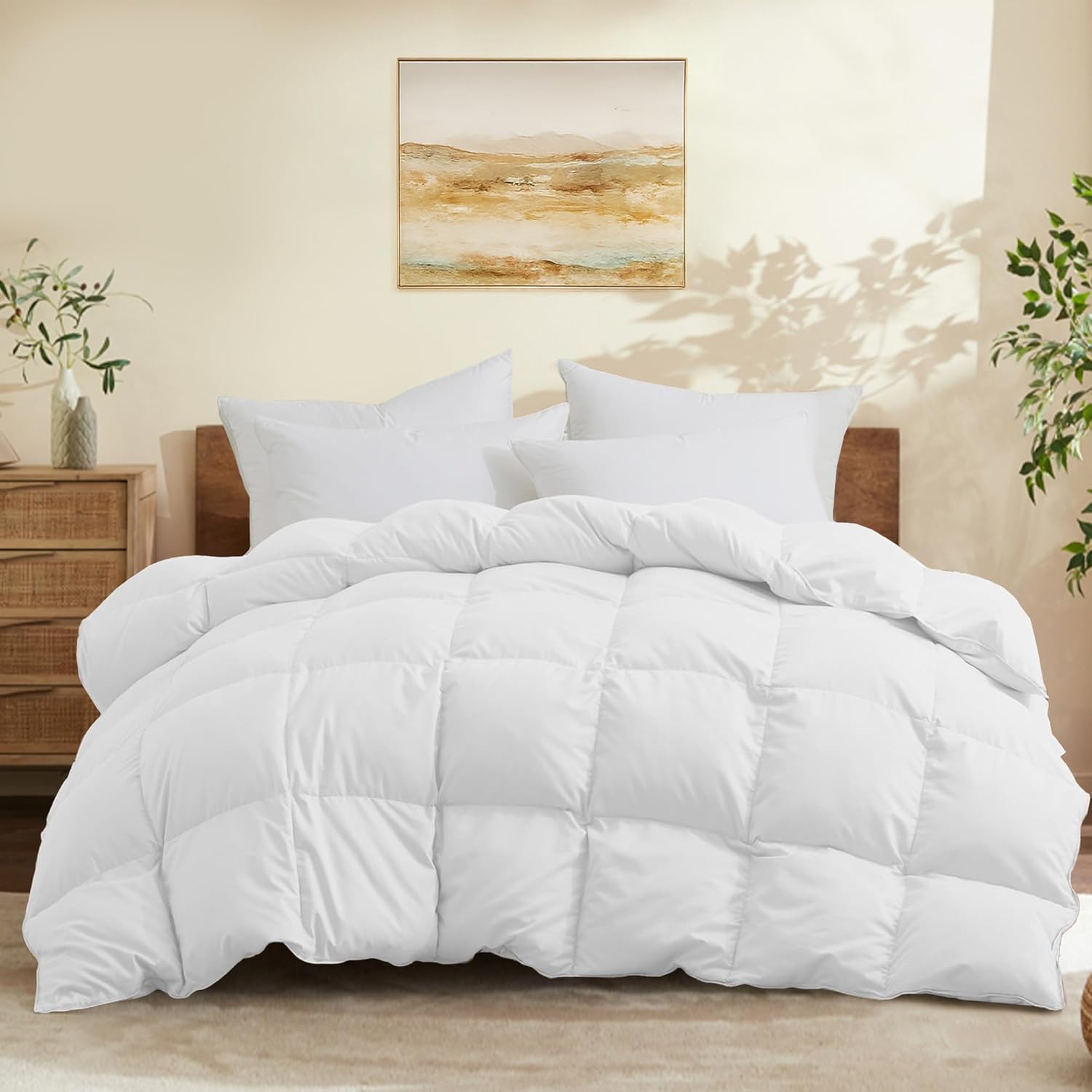 Joysoul Queen Size Down Comforter for All-Season Luxury Sleep