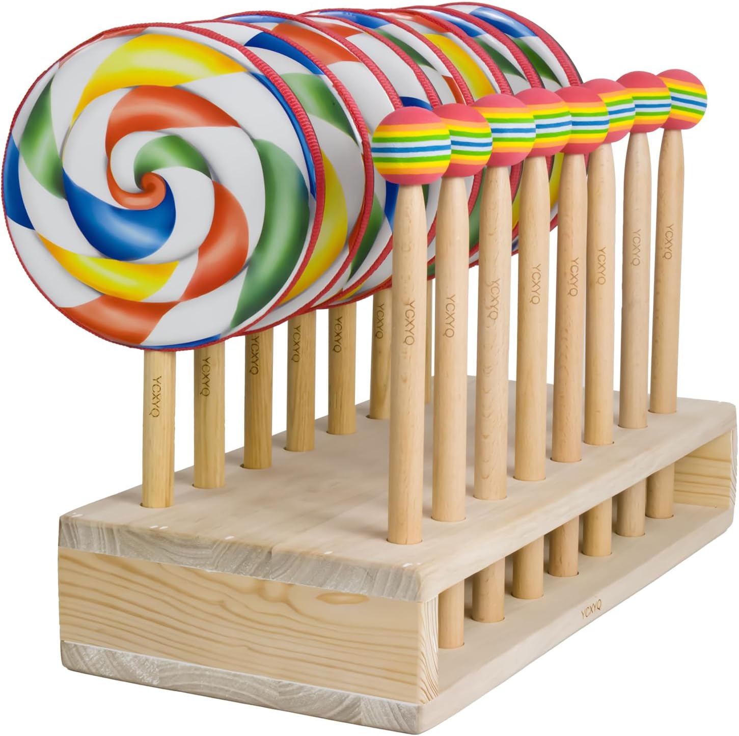 17PCS Lollipop Drum Set with Rainbow Drumsticks for Fun Music