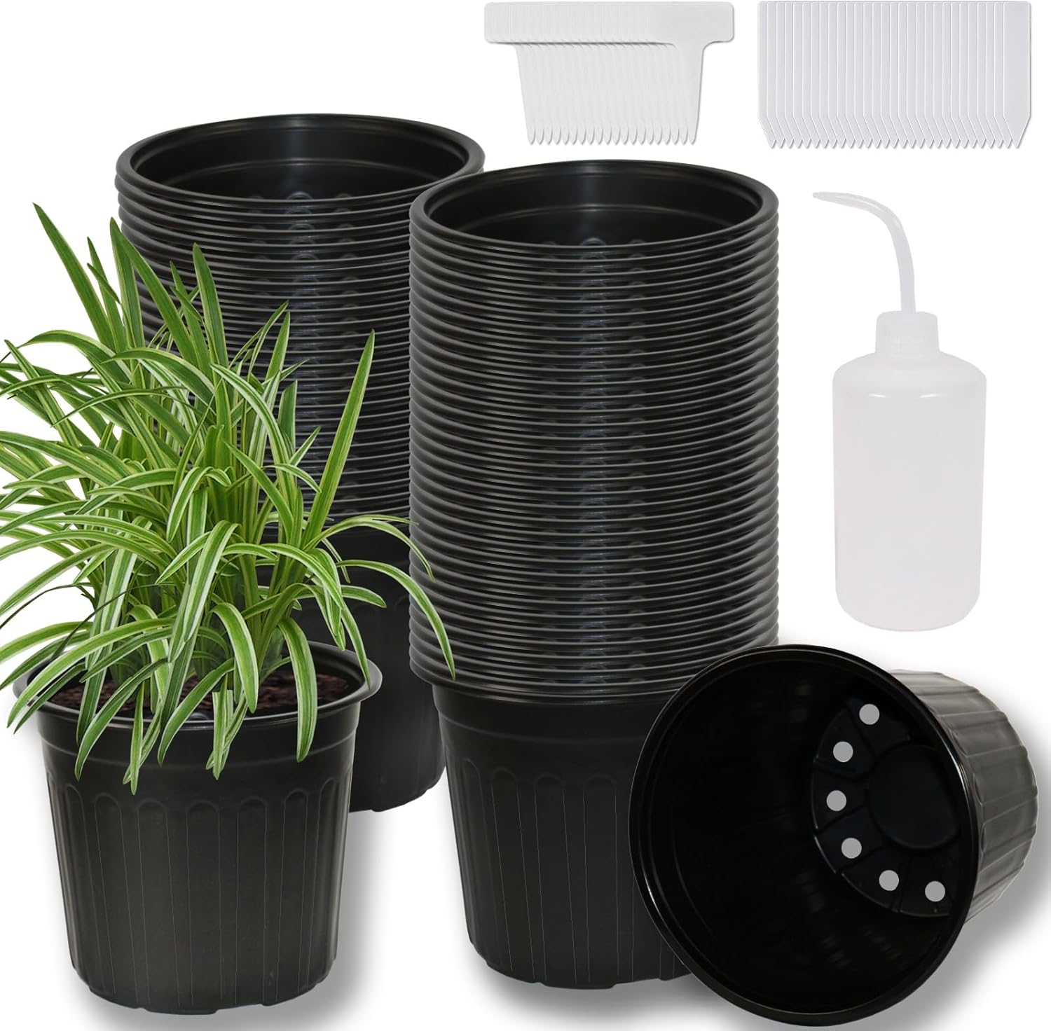 60-Pack 2 Gallon Flexible Plastic Plant Pots for All Your Needs