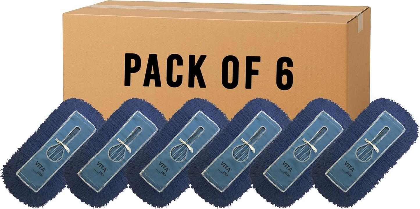 Heavy-Duty Industrial Closed-Loop Dust Mops - 6 Pack for Cleaning