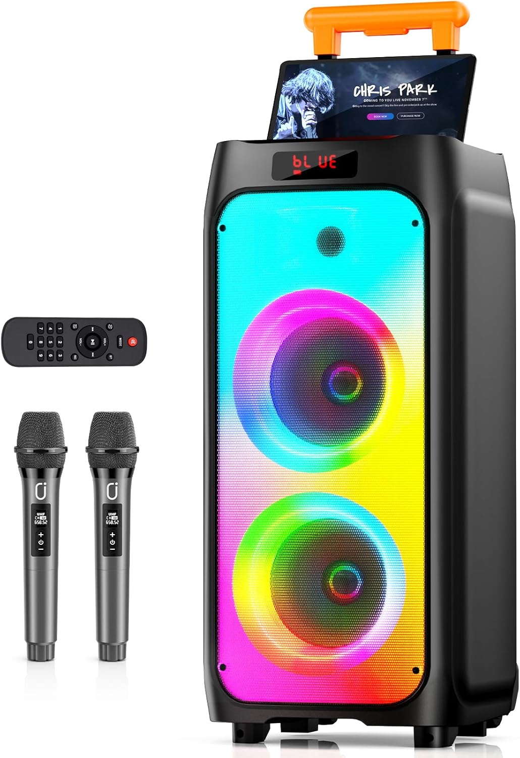 Portable Karaoke Speaker with Wireless Mics - Party Ready!
