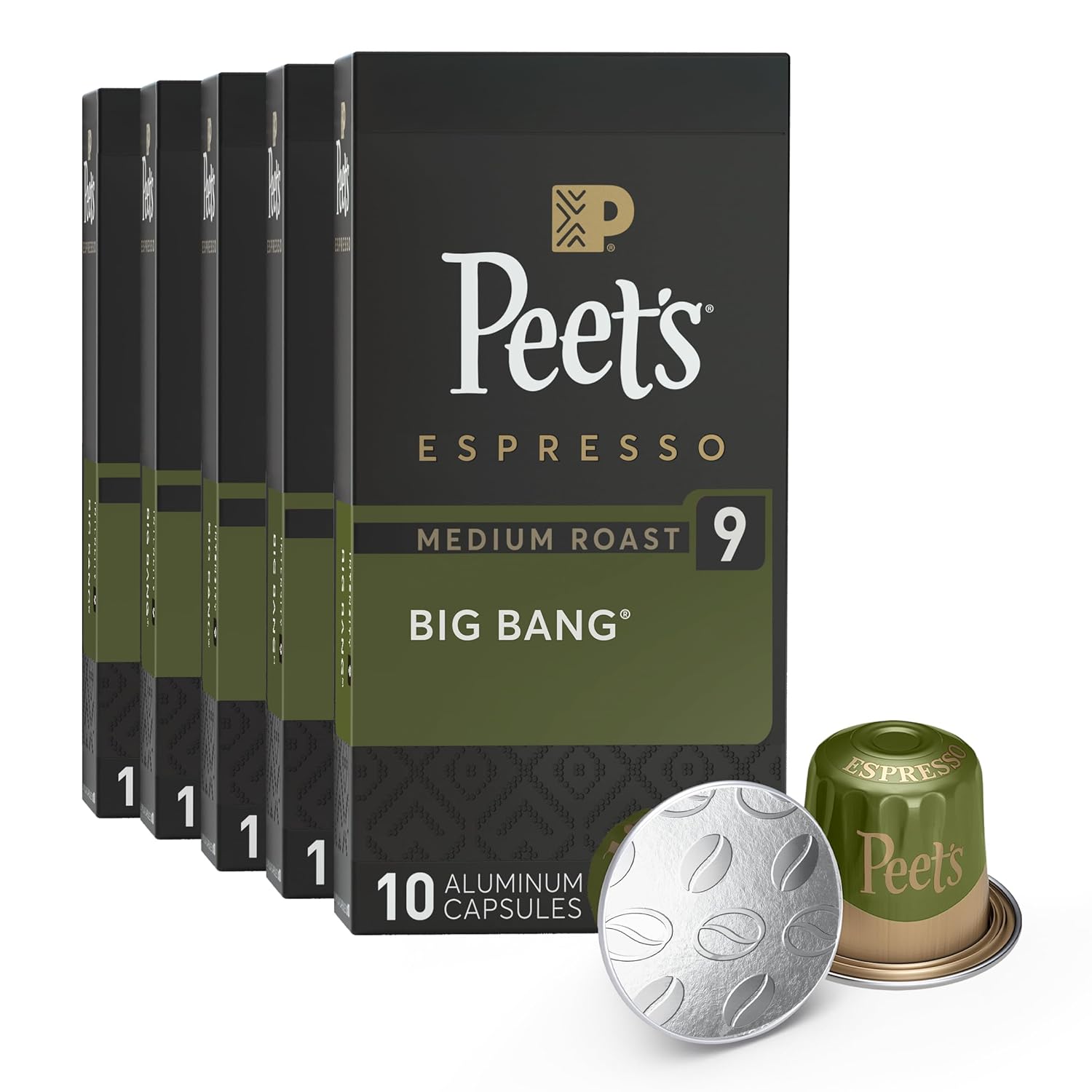 Peet's Coffee Medium Roast Espresso Capsules for Nespresso Machines