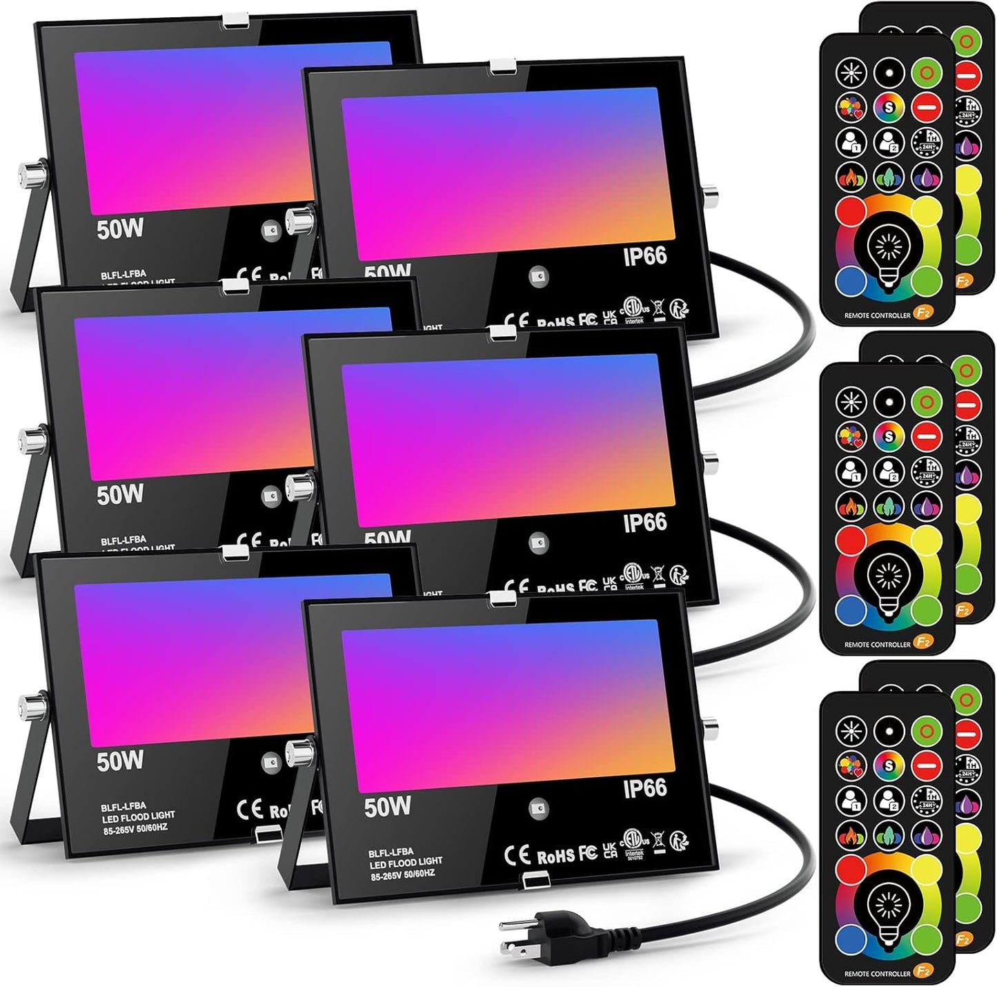 LED Flood Light Outdoor 500W Equivalent Color Changing Lighting