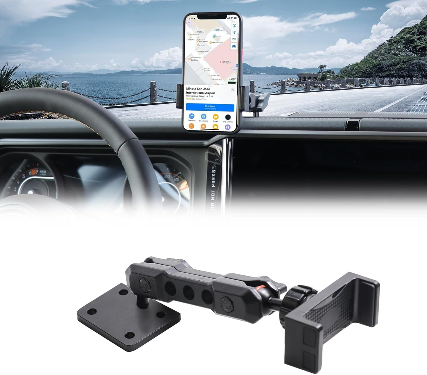 2024 2025 Jeep Wrangler JL Cell Phone Mount for Dashboard Use