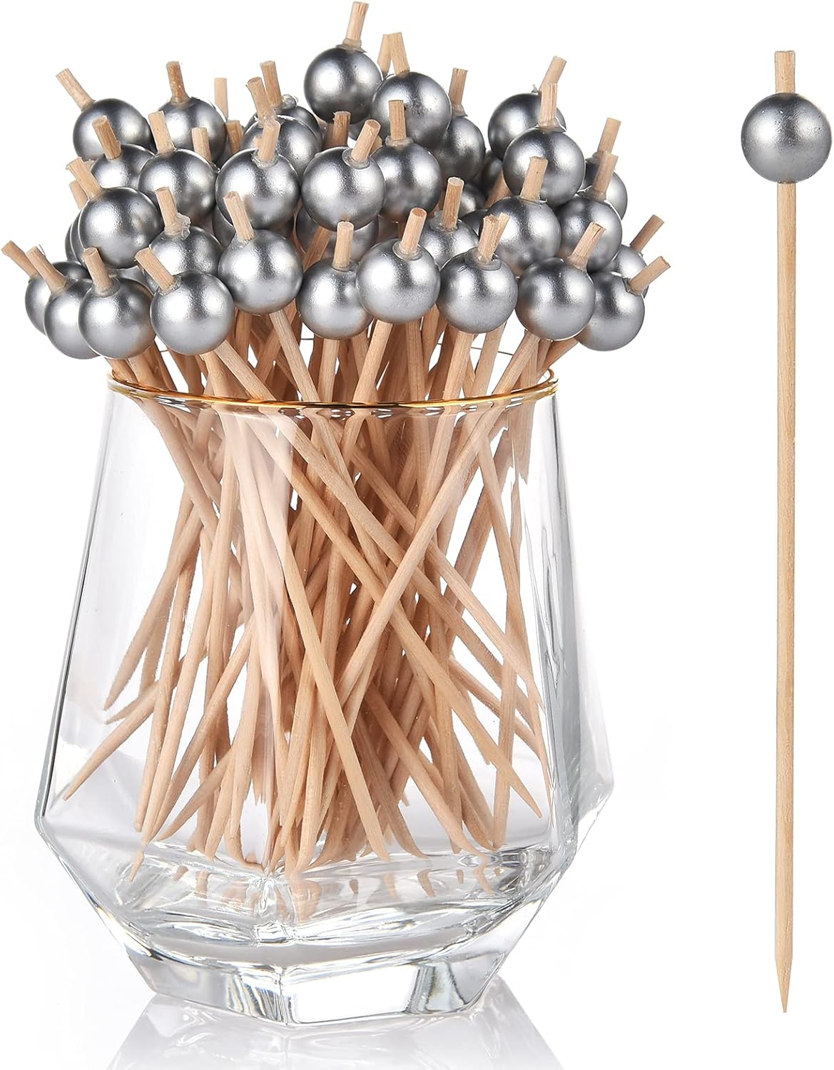 ALINK 100-Pack Silver Toothpicks - Party Perfect!