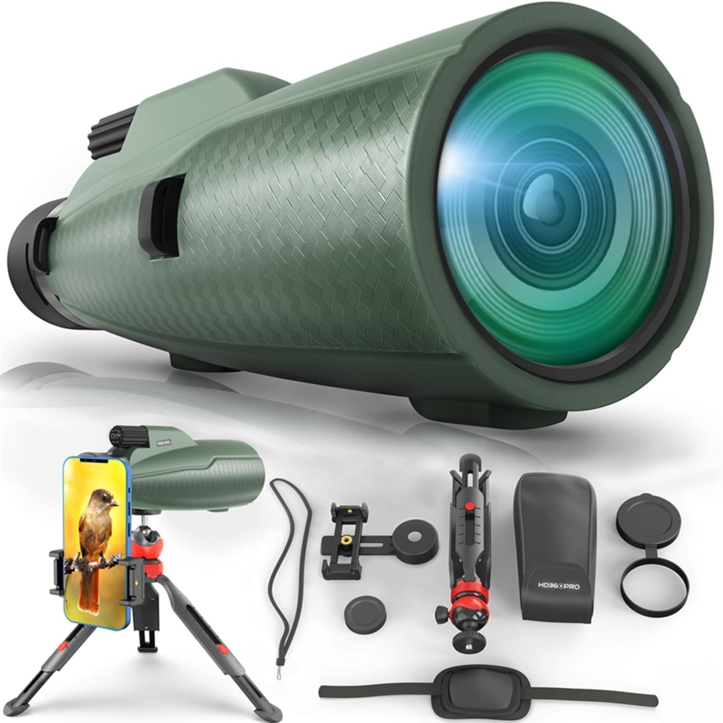 High Powered 12x56 Monocular Telescope for Outdoor Adventures