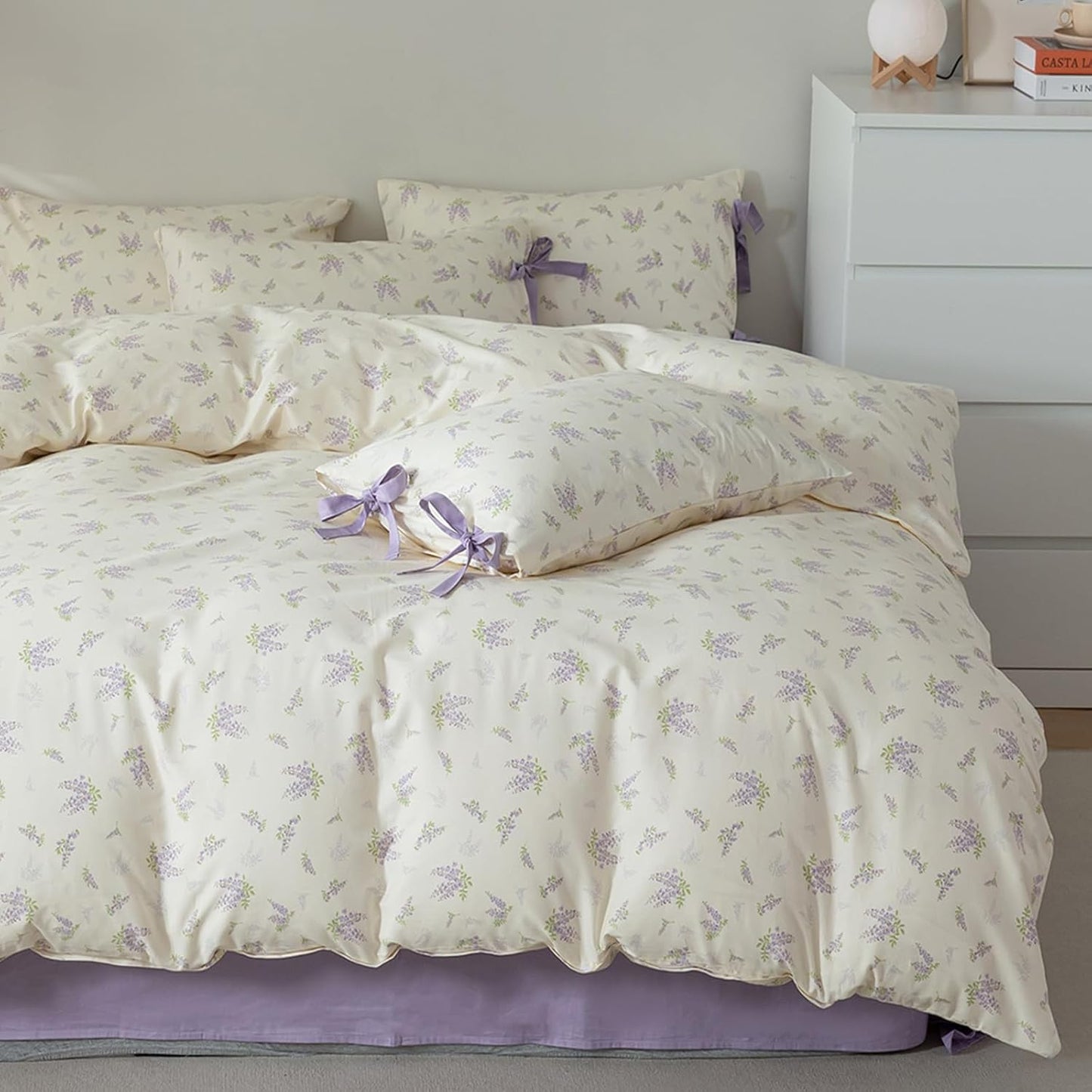 Coquette Purple Floral Comforter Set for Full Size Bedding