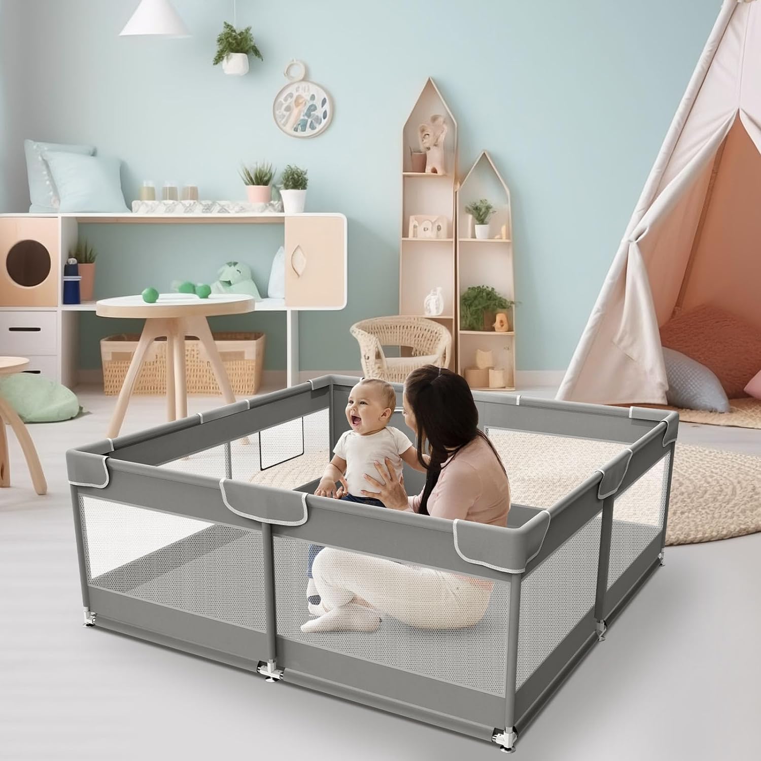 XVISHX Baby Playpen - Spacious Indoor & Outdoor Fun