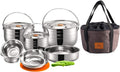 CampingMoon Nesting Cookware Set - Stainless Steel Bliss