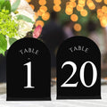 Acrylic Arch Table Numbers 1-20 with Black Background - 5x7 Set